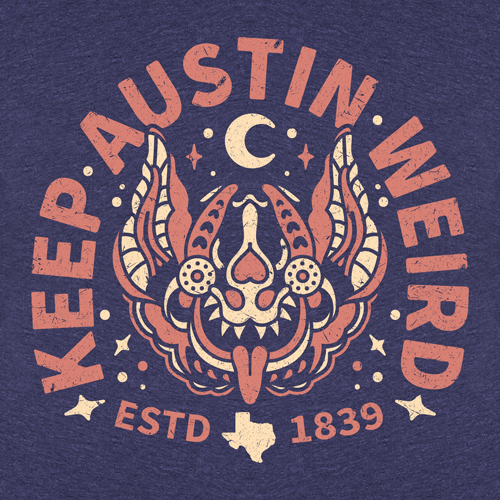 Outhouse Tat Bat - Keep Austin Weird T-Shirt