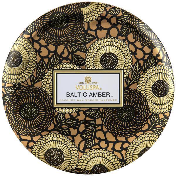 Voluspa Baltic Amber 3-Wick Tin Candle