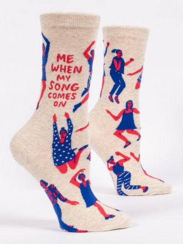 Blue Q Me When My Song Comes On Women's Crew Socks