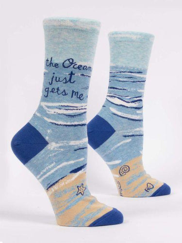 Blue Q The Ocean Just Gets Me Women's Crew Socks