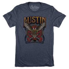 Load image into Gallery viewer, Outhouse Austin Guitar Buzzard - Vintage Navy Tee