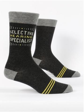 Blue Q Selective Hearing Specialist Men's Crew Socks
