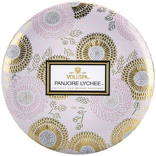 Voluspa Panjore Lychee 3-Wick Tin Candle