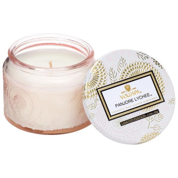 Voluspa Panjore Lychee Small Glass Jar Candle
