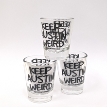 Load image into Gallery viewer, Outhouse Keep Austin Weird Shot Glass - Clear