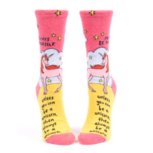 Load image into Gallery viewer, Blue Q Always Be A Unicorn Women&#39;s Crew Socks