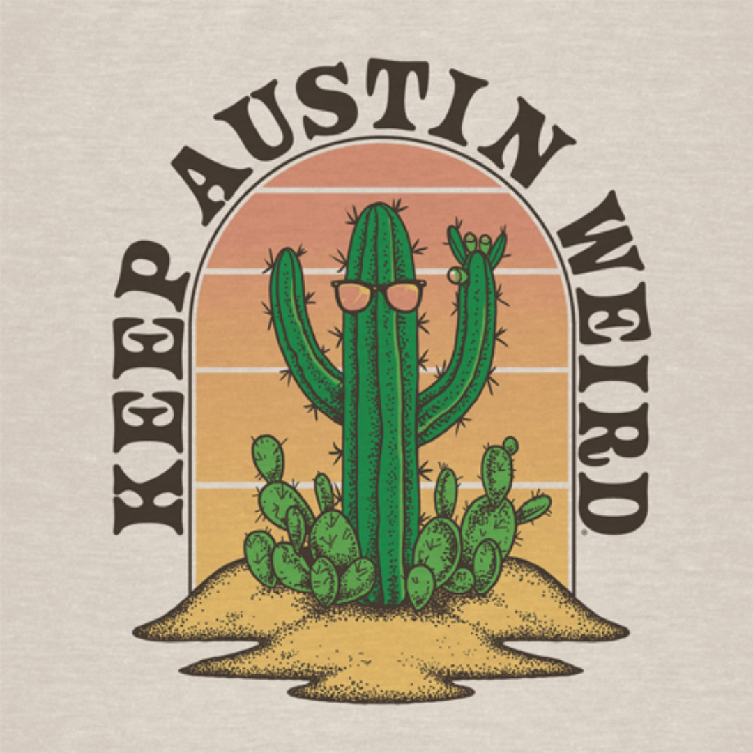 Outhouse Keep Austin Weird Cactus T Shirt